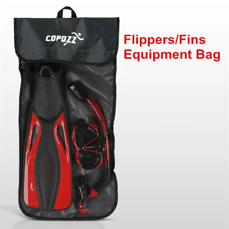 

35*72CM Black Durable Mesh Storage Bag for Swimming Diving Portable Flippers Fins Handbag Net Bag Moisture-proof Equipment Pack