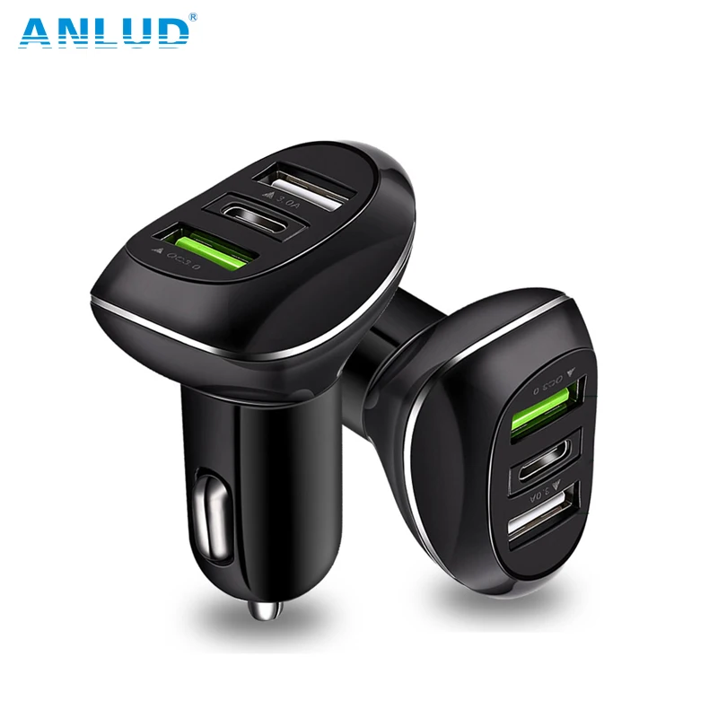 Автомобильное зарядное устройство ANLUD Quick Charge 3 0 Dual USB Type C для Xiaomi PD автомобильный