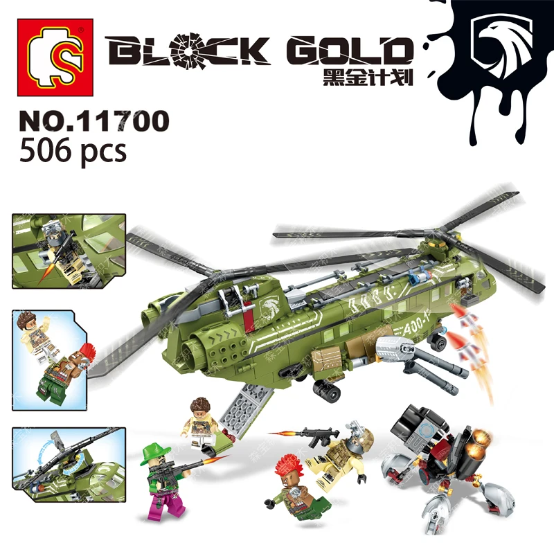 

Black Gold-Penetration of special forces Military Series Building Blocks Bricks Compatible with legoinset Model toys Sembo 11700