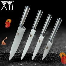 XYj Straigt Handle Kitchen Knives 3.5″ 5 ” 8″ 8″ High Grade Ultra-thin Blade Stainless Steel Knife 4 Pcs Set Best Cooking Tools