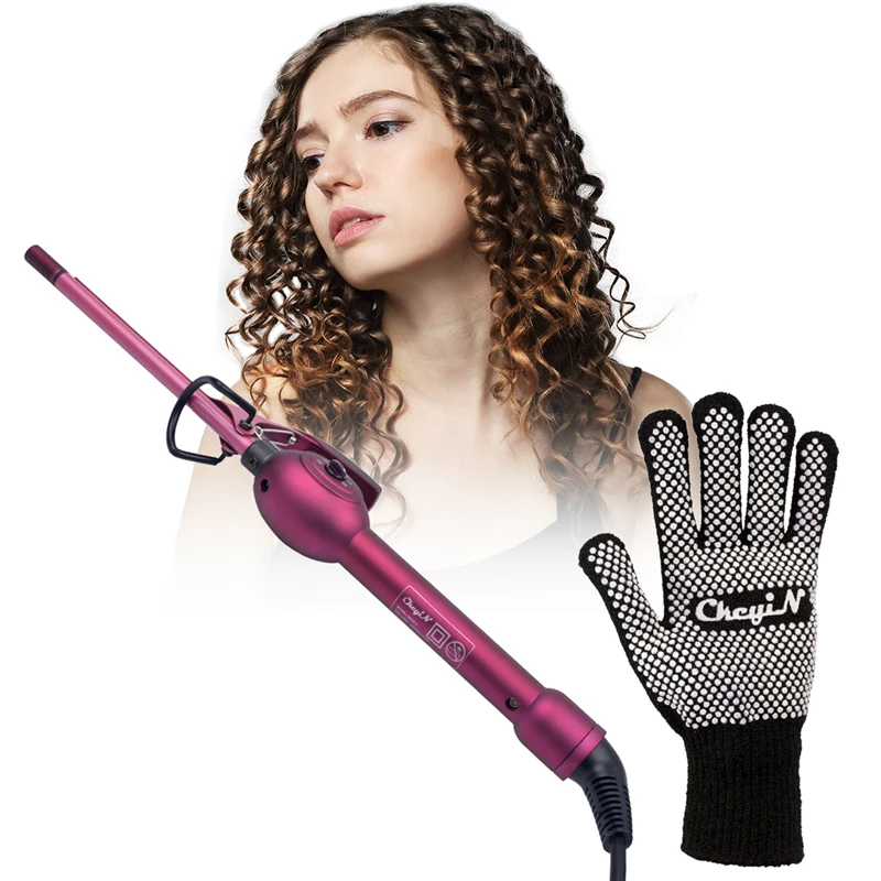 9mm Hair Curler Iron Men Curling Iron Wand Wave Curler Ceramic Hair