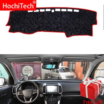 

Rose Pattern Non-slip Dashmat Dash Mat Dashboard Cover Pad Carpet Car Sticker for Hyundai ix35 Tucson 2018-2019 Car Styling