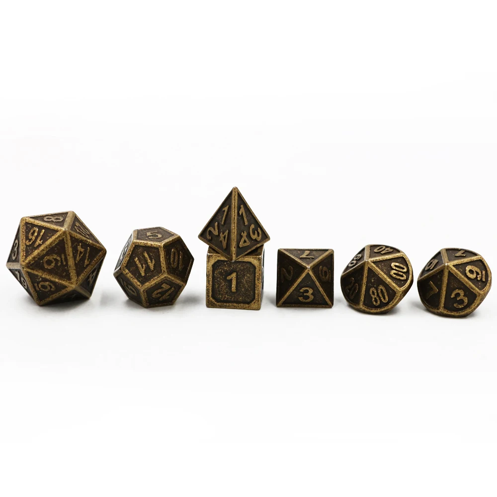 7 шт./компл. классические РПГ игральные кости D & металлические игра DND набор