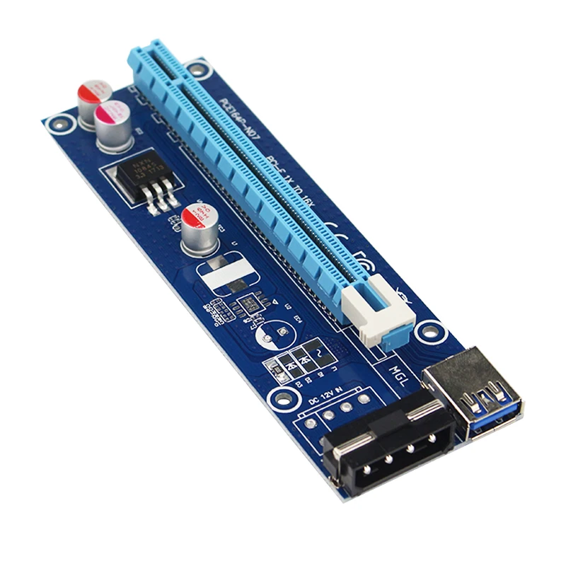 Переходник PCI Express E 1 16 x удлинитель для переходных карт + SATA 4 Pin источник питания и