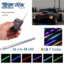 1 комплект 48 SMD 60 см RGB светодиодный сканер Knight Rider, светильник, сканер для бара, комплект с беспроводным пультом дистанционного управления для Mustang