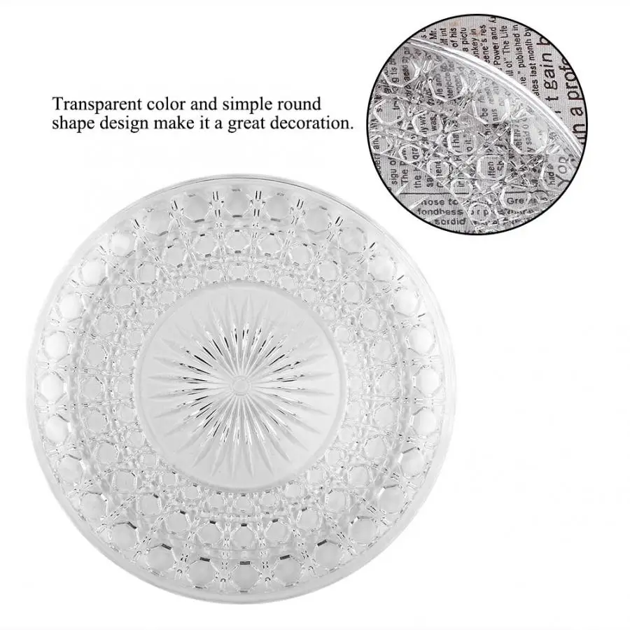 

Tray Gold Multi-function Transparent Round Fruit Plate PC Cake Candies Snacks Dish Tableware Tray Gold Tray Decoration Wood