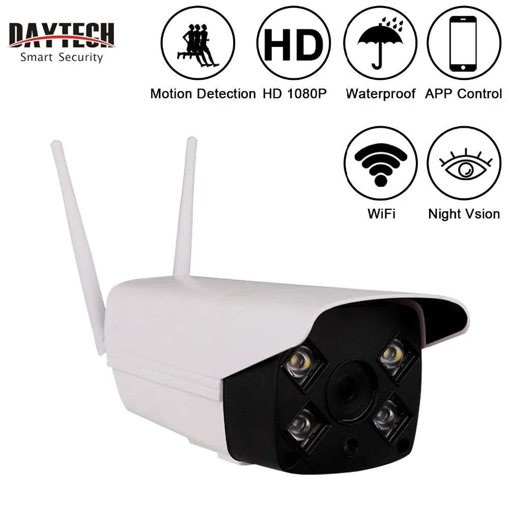 

DAYTECH Wireless IP Outdoor Camera WiFi Surveillance Camera HD 720P/1080P Waterproof Outdoor Bullet Monitor IR Night Vision H05