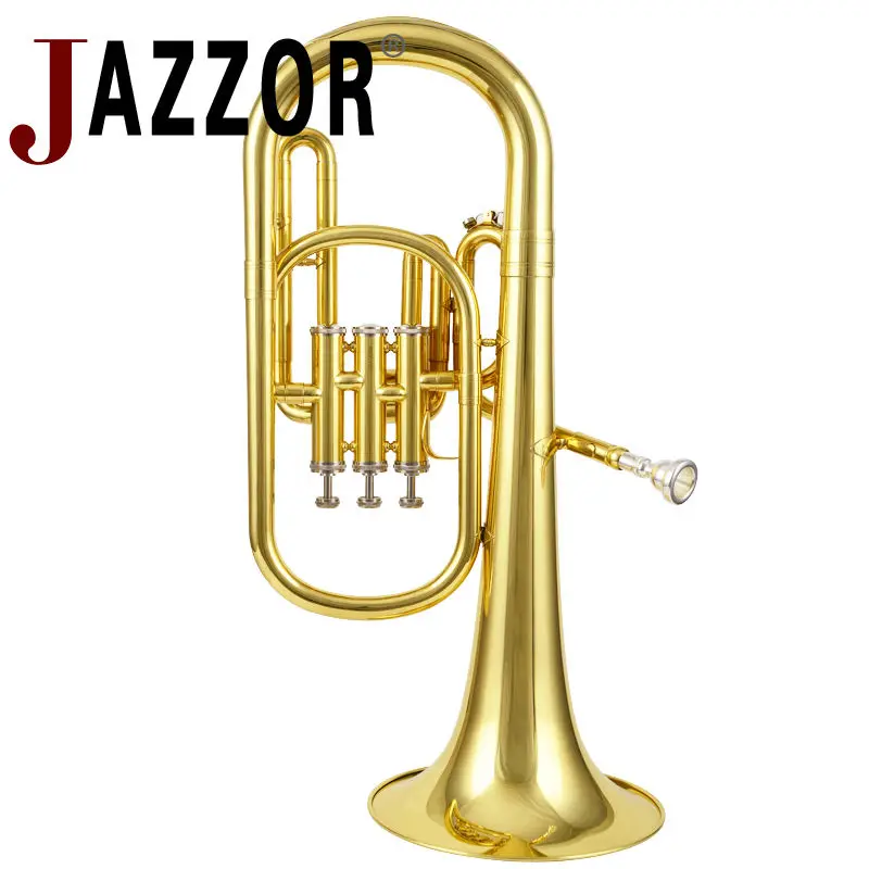 JAZZOR JBAH 1300 E Flat Professional Alto Horn high grade Gold Brass wind instrument with