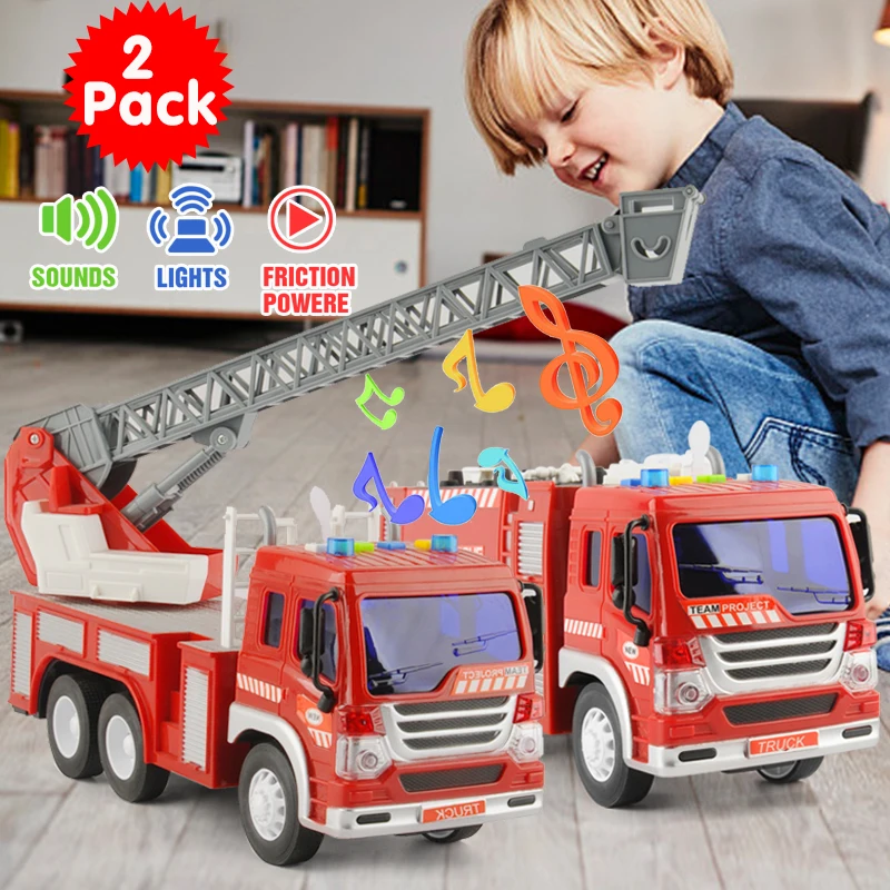 GimoVine, 2 шт., литерные инерционные игрушки для пожарной машины, 1/16 масштаб, инженерные машины, боевые машины, дорожные инструменты, Oyuncak, подарок для детей