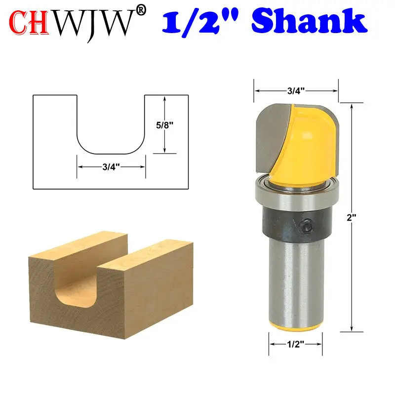 1 шт. 1/2 &quotхвостовик чаша и лоток шаблон маршрутизатор бит 3/4&quot W X 5/8 &quotH для