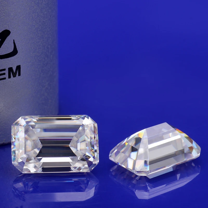 

excellent E/F white clarity 6*4mm emeralds shape loose moissanites gem