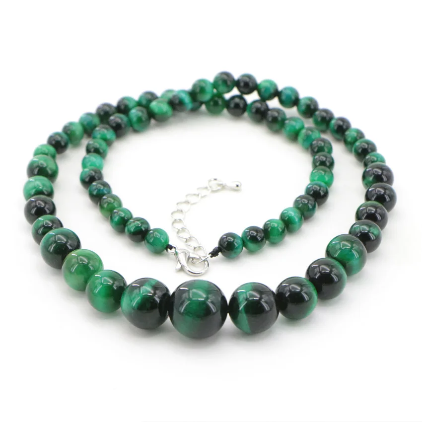 5 Natural green tiger stone necklace Jasper (6)