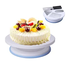 Пластиковый поворотный стол для торта DIY инструмент для выпечки подставка для торта поворотный стол вращающийся инструмент для украшения торта EKA901