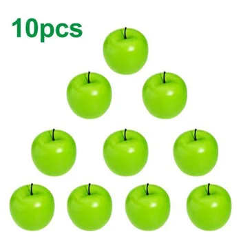 

10pcs Large Simulation Apples DIY Artificial Fruits Plastic Fake Red Green Apples for Christmas Home Wedding Decoration