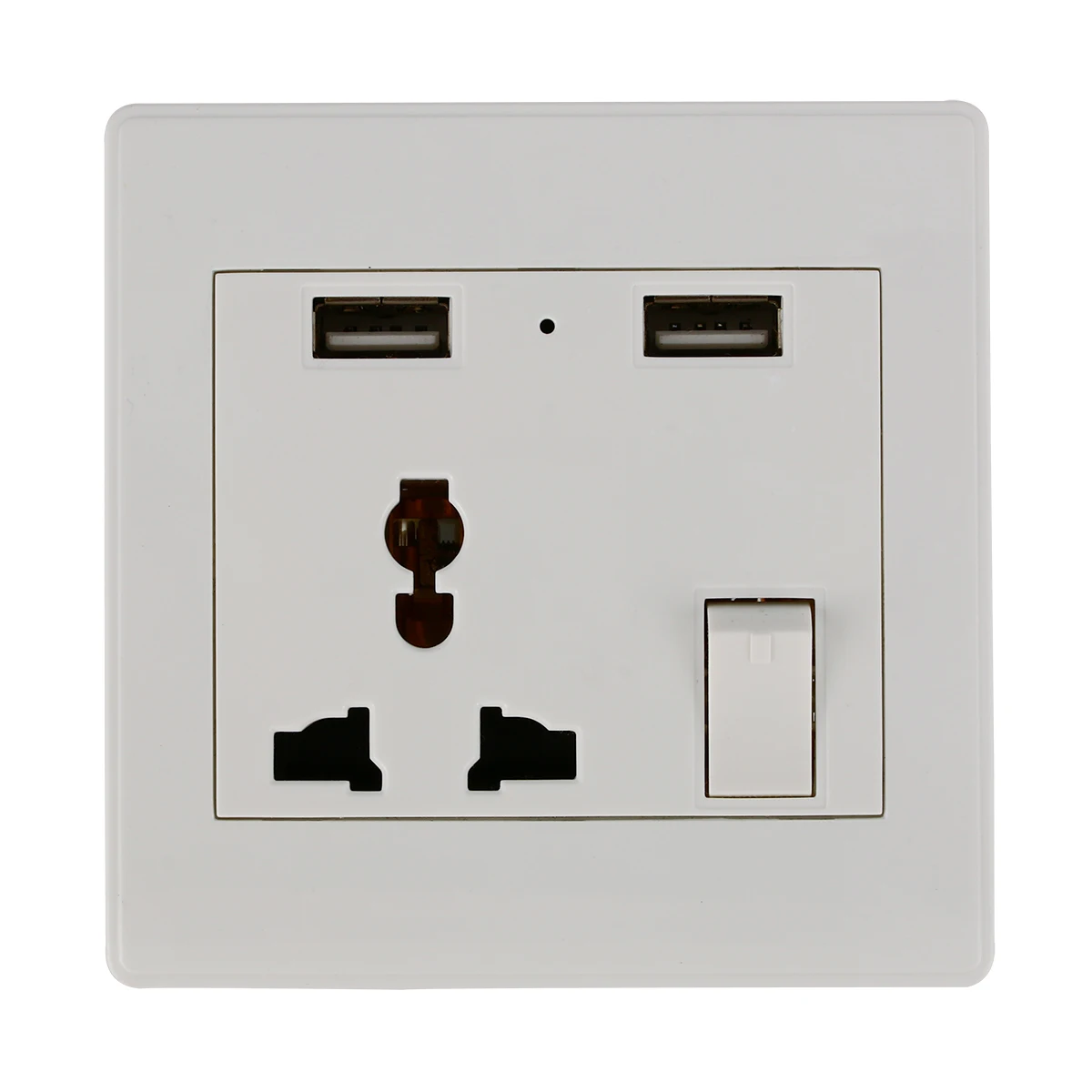 Universal Dual 2 USB Electric Wall Power Socket Outlet Adapter Plug Plate 2100mA BI122 on