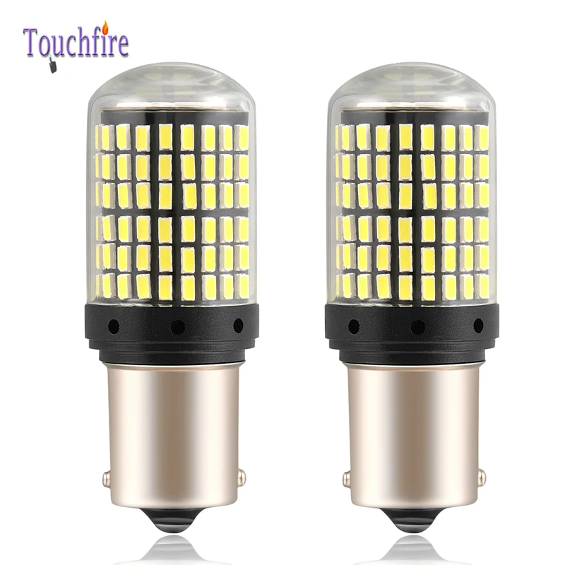 2PCS LED 1156 1157 BAY15D P21W BA15S PY21W BAU15S Car Bulb 2880Lm Amber Signal Indicator Rear Brake Light 3014SMD DropShipping