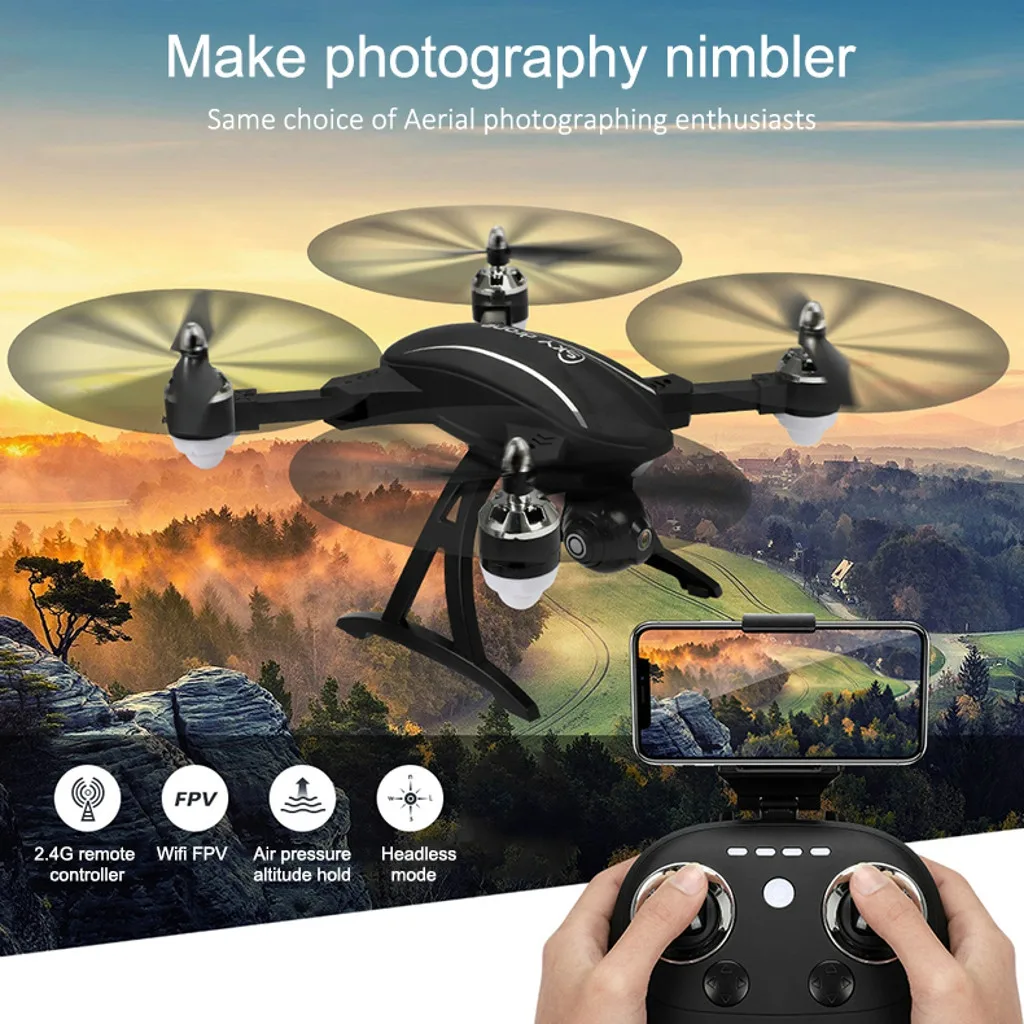 

HINST Black LE IDEA LD-220 Foldable 2.4Ghz 2MP WiFi FPV 720P HD RC Quadcopter Selfie Drone Support Aerial Photography Dec29