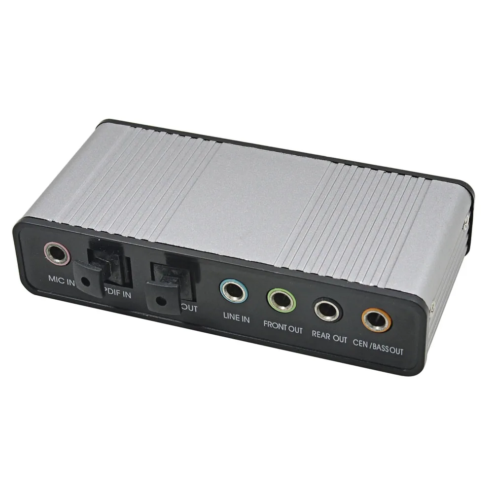 Silver CM6206 Chipset 3D Optical External USB Sound Card Audio