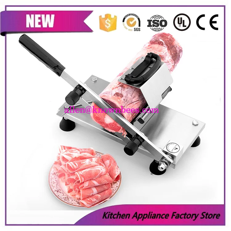 

Quality household manual meat slicer lamb beef meatloaf frozen meat cutting machine Vegetable Mutton rolls hand mincer cutter