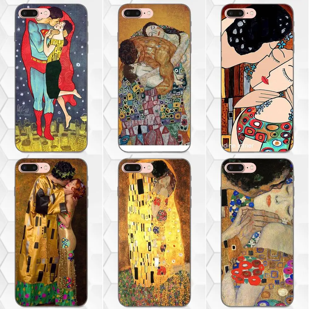The Kiss By Gustav Klimt для Xiaomi Mi Mix Max Note 2 2S 3 5X 6 8 SE A1 Play F1 Мягкий Силиконовый ТПУ Черный