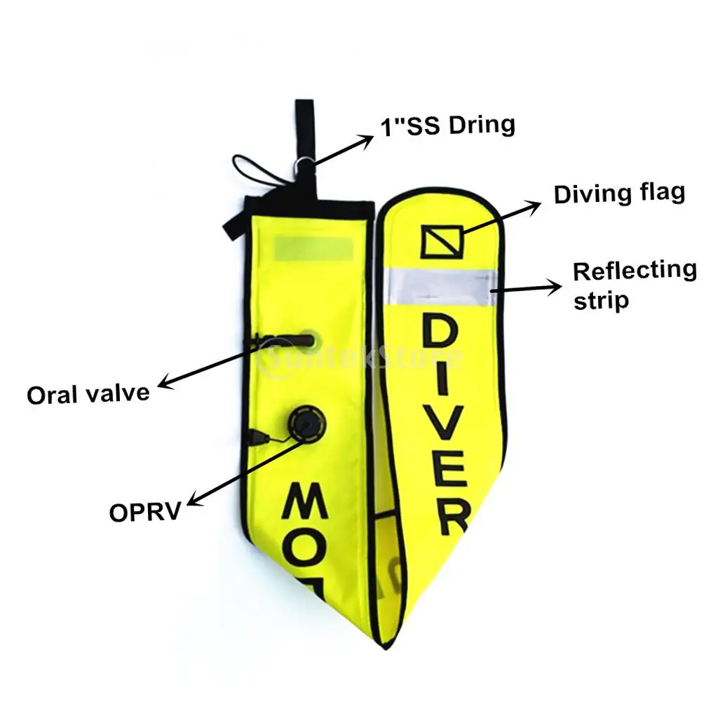 Безопасность 4 фута/1,2 м подводное погружение дайвер безопасность колбаса поверхность маркерный буй SMB сигнальная трубка поплавок и
