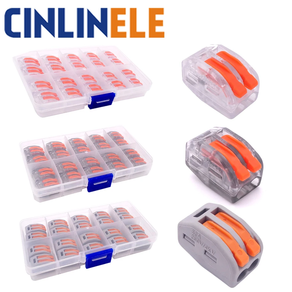 

(20pcs/box) mini fast WAGO Connector 222-412(PCT212) Universal Compact Wire Wiring Connector 2 pin Conductor Terminal Block