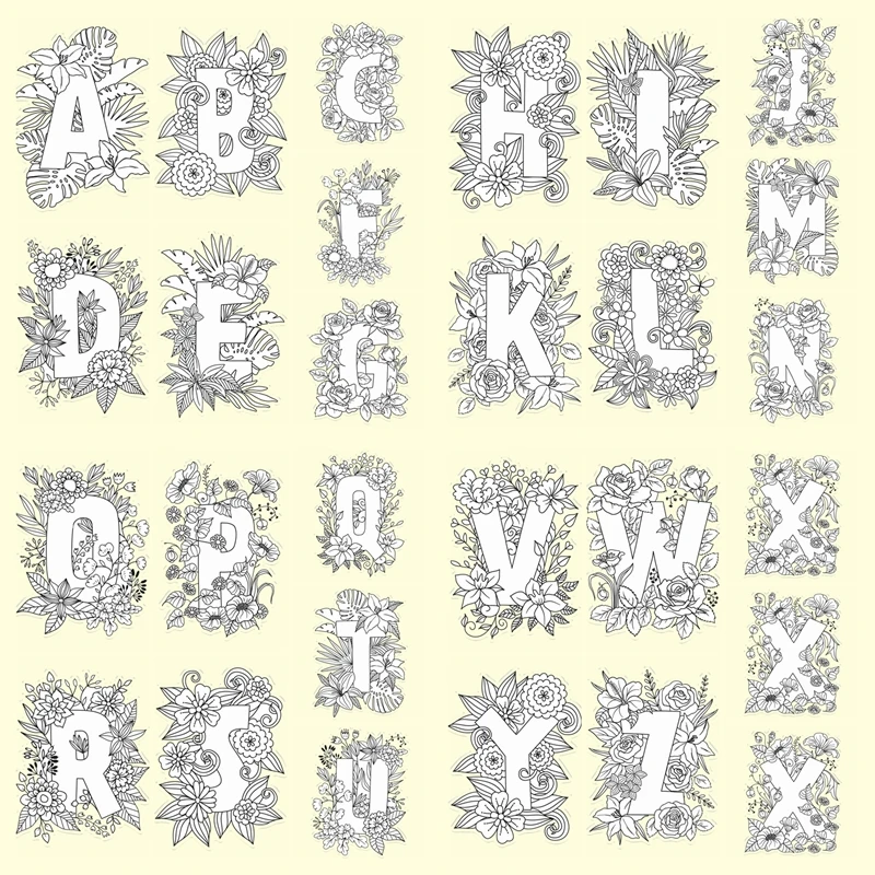 

26 Alphabet Flower Clear Stamps for DIY Scrapbooking Crafts Making Decor Transparent Stempels New 2019 Silicone Seal 3*4inches