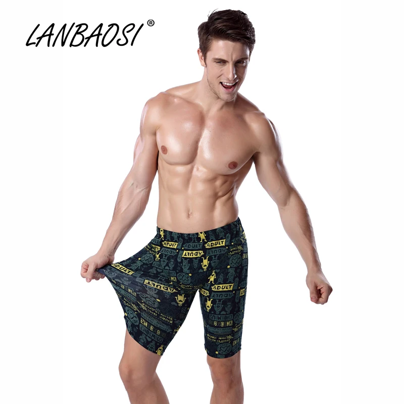 

LANBAOSI Summer Men's Beach Surfing Shorts Quick Dry Stretch Swimwear Swimming Board Trunks Bermuda Surf Short