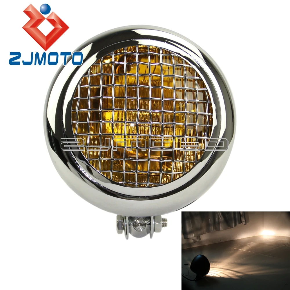 Chrome 12v Motorcycle Headlight High Low Light Motorcycle Headlight