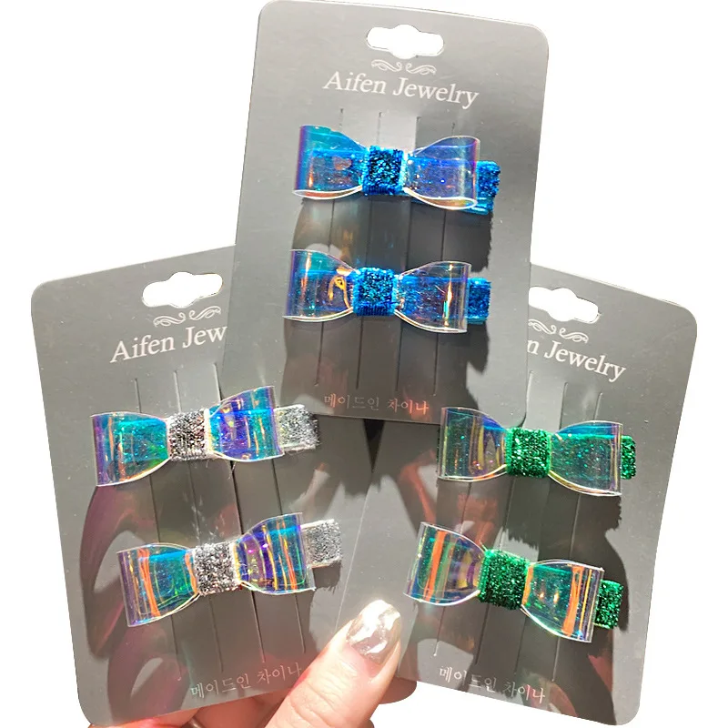 

Xugar Hair Accessories Jelly Bows for Girls 1Pc/2Pcs a Card Hair Bows with Glitter Knot Dance Party Hair Clips For Women