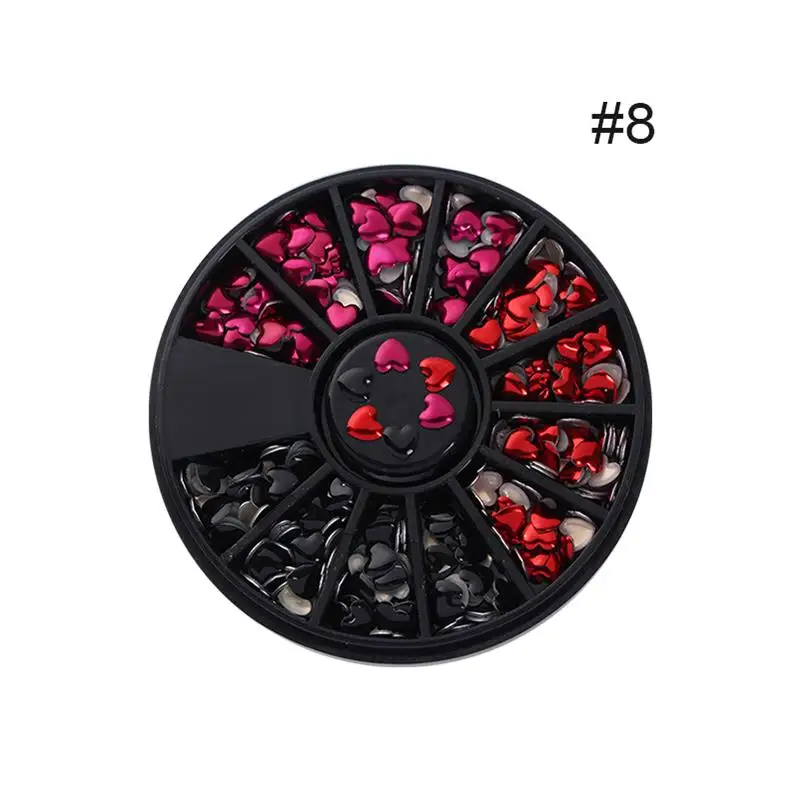 Дизайн ногтей 3D украшение в колесо горный хрусталь шпильки ногтей бисер цветной блестящий гель Морская звезда оболочки многоразовый ломтик хлопья - Цвет: pattern-8