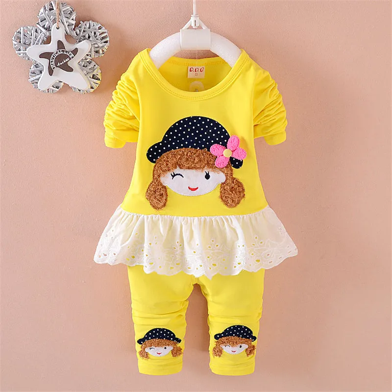 

BibiCola fashion toddler baby girls Spring Autumn clothing sets lovely girls summer clothes set kids casual sport suit set SKB18