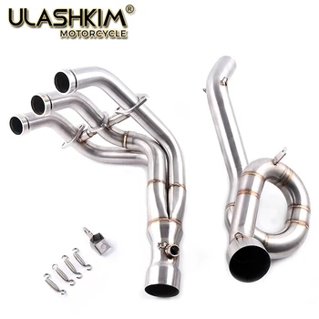 

MT09 FZ09 Motorcycle Exhaust muffler Middle contact pipe Slip On For yamaha FZ-09 MT-09 MT 09 2014-2018 without exhaust