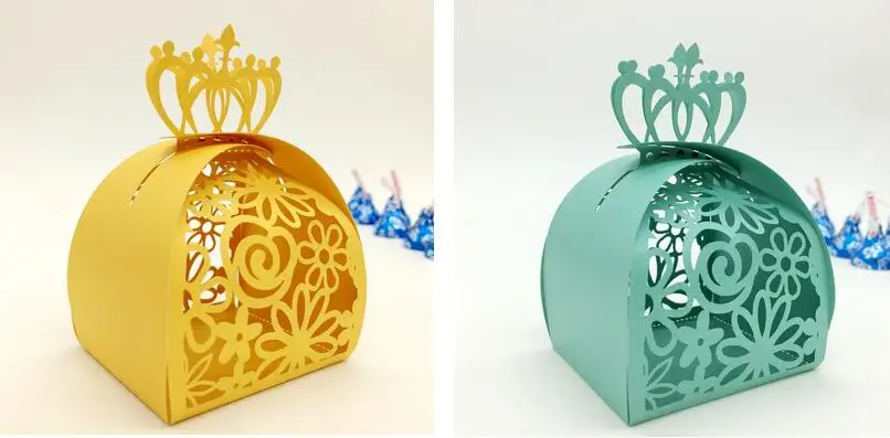 

Hollow out Rose crown Flowers Cake Style Favor Gift Candy Boxes for Wedding Party Baby Shower