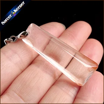 

Women Jewelry Necklace Fashion Rare Genuine Natural Stone Red Rabbit Hair Fur Rutilated Quartz Crystal Polished Pendant YS095