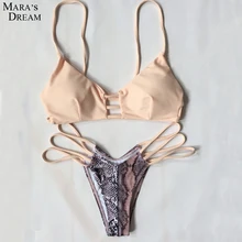 Mara's Dream женская новая сексуальная одежда для плавания однотонная одежда для плавания бикини змеиная пляжная одежда для женщин купальник пуш-ап комплект бикини