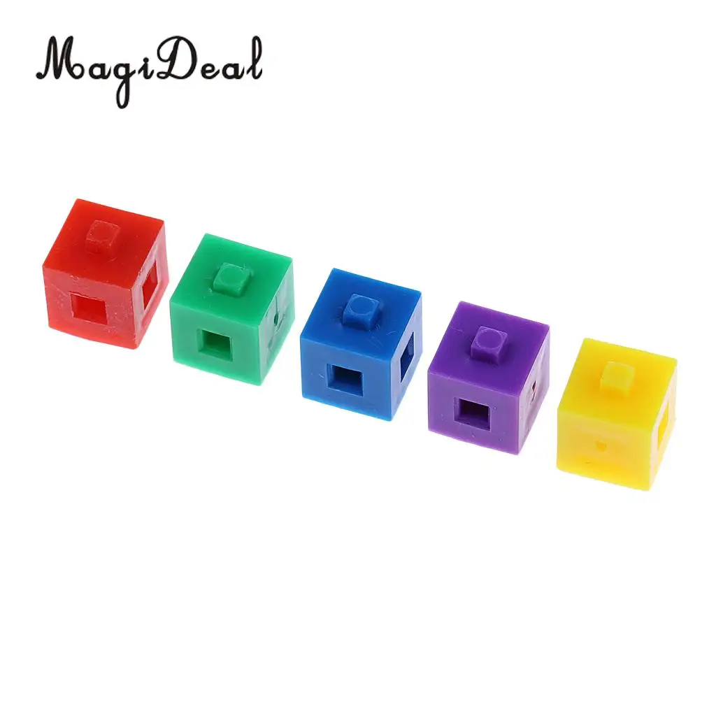 MagiDeal 100Pcs/Pack Plastic Kids Children Stacking Cube Building Kit Pop Linking Cubes for Party Fun Intelligence Toy 1cm