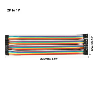 

Uxcell New Arrival Female to Female 2P to 1P Jumper Wire 2mm to 2.54mm Pitch Ribbon Flat Cable 20.5cm