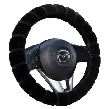 New Arrivals Red Girls Plush Car Steering Wheel Cover Warm /Winter Universal braid on the steering-wheel of car donyummyjo creative cute cartoon car steering wheel cover winter plush back cat women girls wheel covers car styling decorations