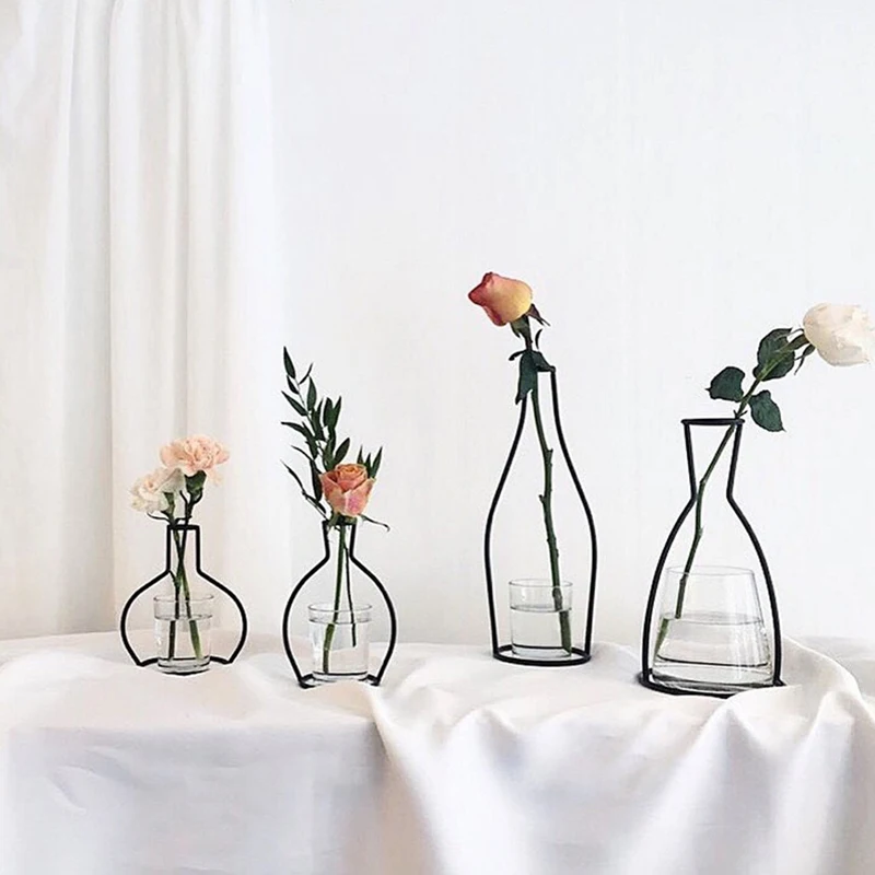 INS Горячая проволочная ваза свежий поддельный цветок проволока ремесла скандинавские Креативные украшения цветок украшение стола магазин дисплей стол