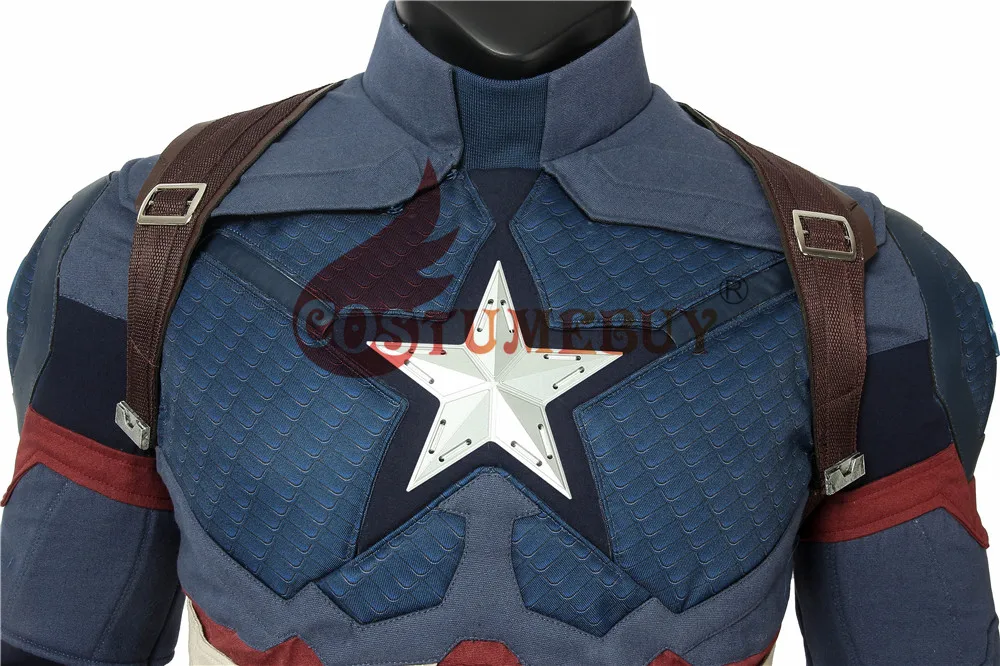 CostumeBuy Мстители: эндигра Steven Rogers Капитан Америка Косплей Костюм взрослый человек нарядное платье полный костюм Хэллоуин аксессуар