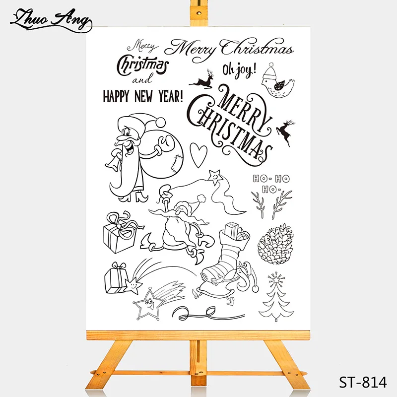 

ZhuoAng Santa Claus Transparent Clear Stamps /Silicone Seals for DIY Scrapbooking photo album/Card Making