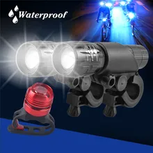 Rechargeable bicycle light Set 2x Q5 LED Mountain Bike Bicycle Cycle Rechargeable Head Front + Al alloy Rear Lights new A30