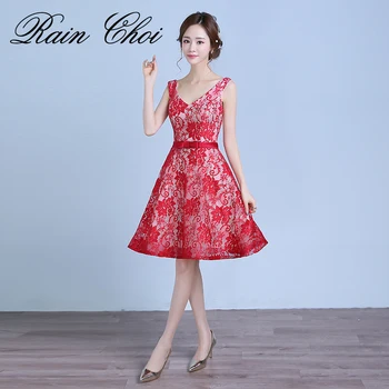 

2020 New Arrvial Party Prom Gowns Lace Elegant Short Formal Evening Dress