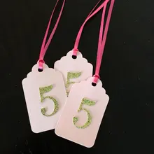 Розовый Блестящий пользовательский номер свадебное Дерево желаний подарите ярлыки для девичника день рождения пустые карты вечерние украшения