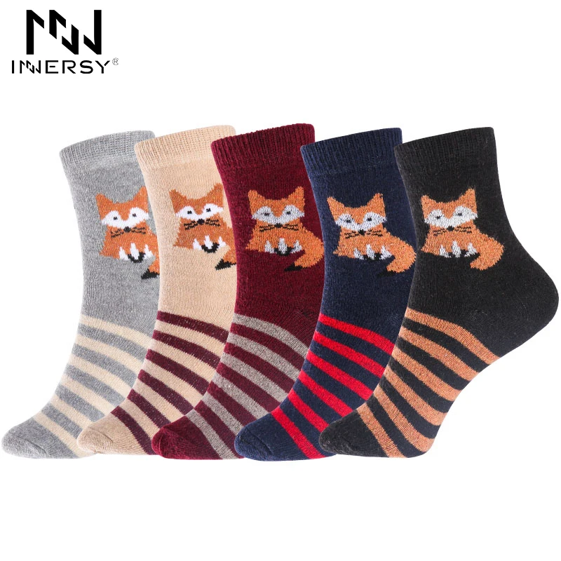

Innersy Brand 5Pcs/lot Socks Women Ankle Socks Deodorize Socks Cotton Girl's Colorful Cute Stocks Casual Wear Print Winter
