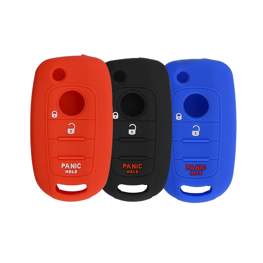 3 button silicone car key case for Fiat 3