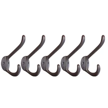 

Vintage Style Cast Iron Wall Coat Hooks Hat Hook Hall Tree 5 1/3" Brown GG004