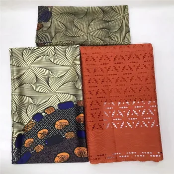 

Beautifical African Lace fabric 2019 Swiss Cotton Dry Silks and satins High Quality Swiss Lace Material 2.5+2.5+2 yard TX7