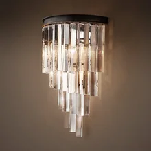 Crystal Prism Бра Творческий, современный, простой бра отель Ретро прикроватная Гостиная Спальня настенный светильник черный из металла